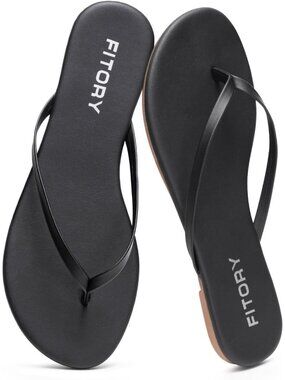 Women’s Black Summer Comfortable Flip Flops Casual Thong Walking Slide Flats
